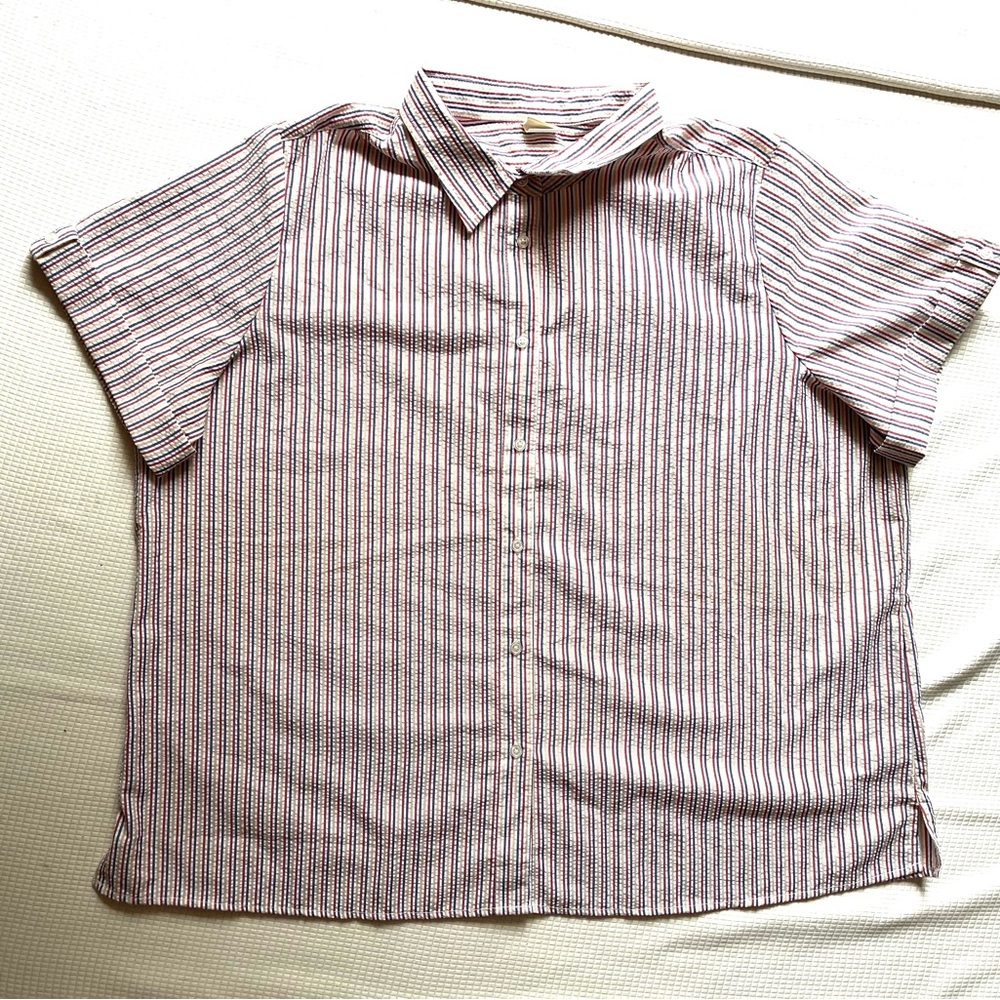 BocaBay short sleeve blouse/ 3XL/ striped red,blue,yellow/NWOTG